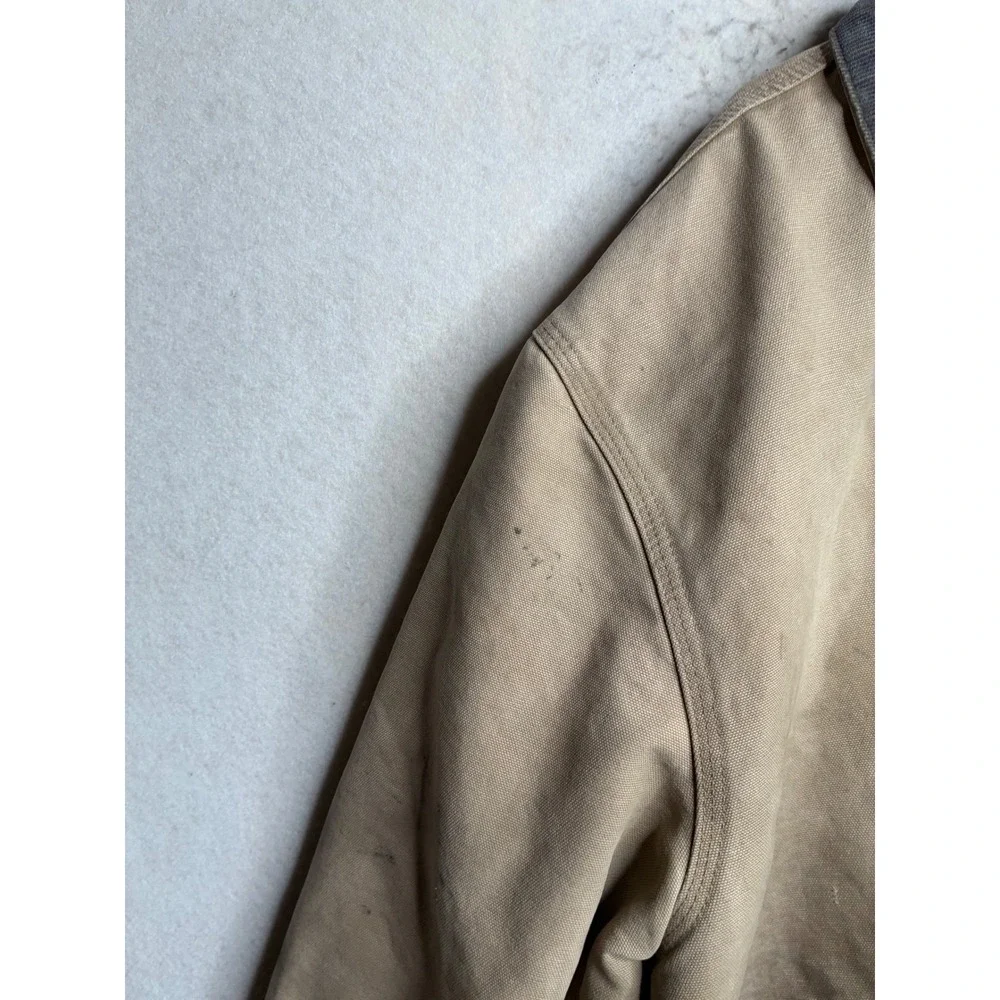 Carhartt J14 Santa Fe Jacket Mens 2XL Tall Tan Duck Canvas Distressed Workwear
